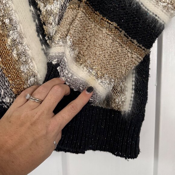 Vintage 80's Madeleine Angora Fur Embellished Knit Sweater sz L (44-46) - Picture 5 of 10